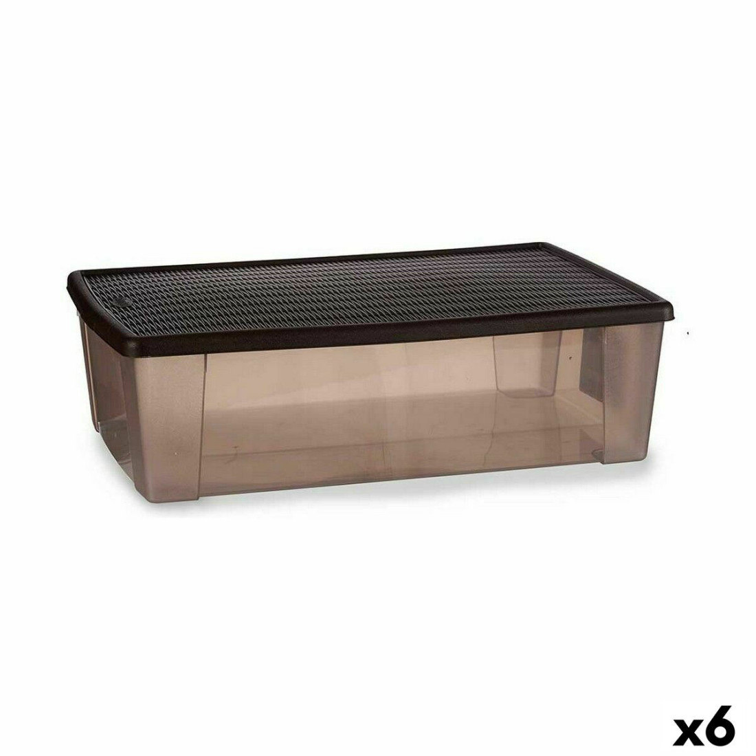 Sandėliavimo dėžutė su dangteliu Stefanplast Elegance Ruda Plastmasinis 30 L 38,5 x 17 x 59,5 cm (6 vnt.)