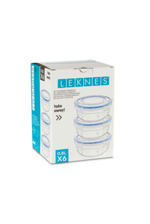 Padažinių rinkinys Hermetiškas Mėlyna Skaidrus Plastmasinis 800 ml 15,5 x 7,5 x 15,5 cm (8 vnt.)