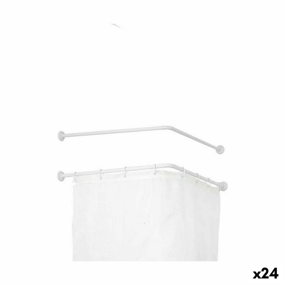 Užuolaidų juosta Dušui Balta Aliuminis 80 cm (24 vnt.)