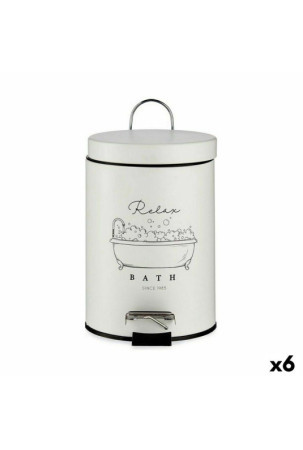 Pedalų dėžė Relax Bath Balta Juoda Plienas Plastmasinis 3 L (6 vnt.)