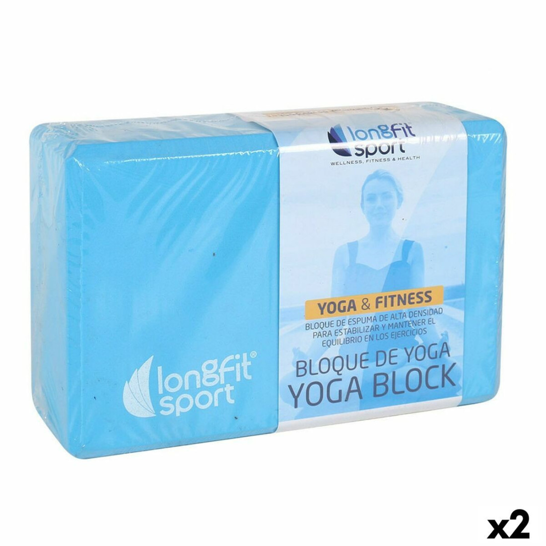 Jogos blokas LongFit Sport Mėlyna 12,5 x 15 x 7,5 cm (2 vnt.)