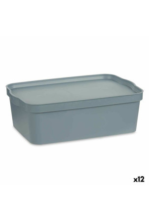 Sandėliavimo dėžutė su dangteliu Pilka Plastmasinis 14 L 29,5 x 14,3 x 45 cm (12 vnt.)