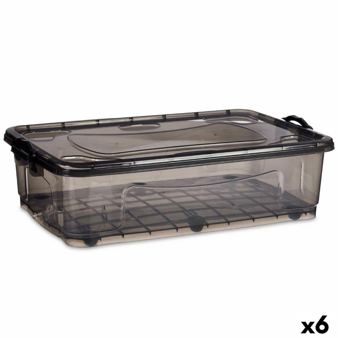 Sandėliavimo dėžė su ratukais Antracito Plastmasinis 40 L 46,5 x 20 x 72,5 cm (6 vnt.)