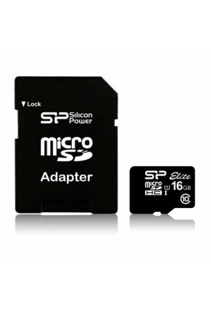 Mikro SD atminties kortelė su adapteriu Silicon Power SP016GBSTHBU1V10SP 16 GB