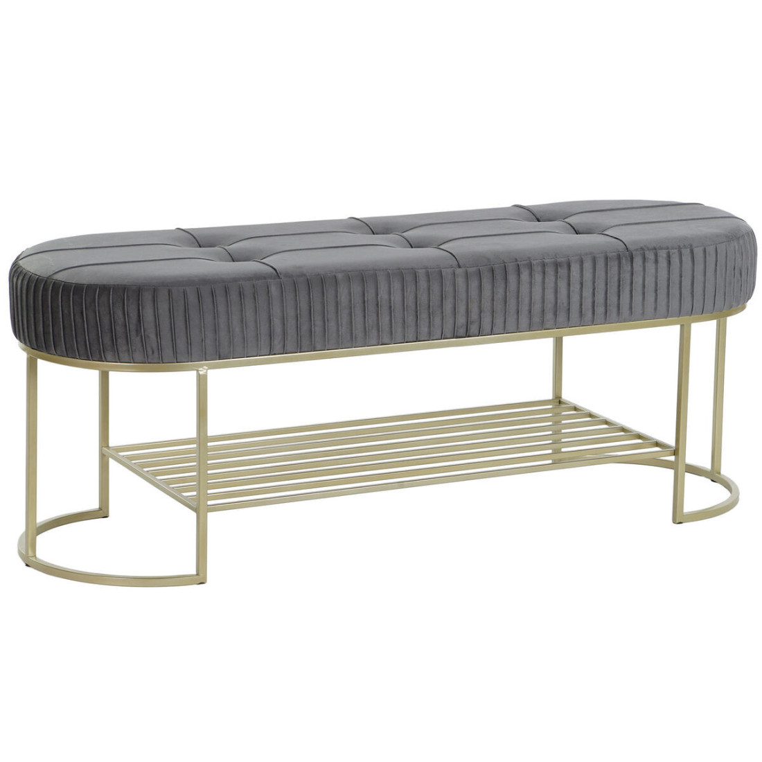 Taburetė DKD Home Decor Pilka Auksinis Metalinis 120 x 40 x 45 cm