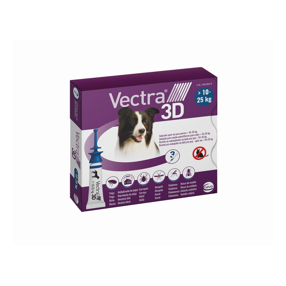 Pipetė šunims Ceva 3D M 10-25 Kg 3 vnt.