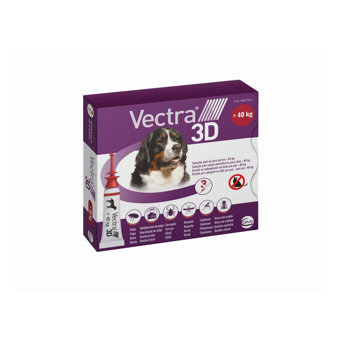 Pipetė šunims Ceva 3D XL 40 kg 3 vnt.