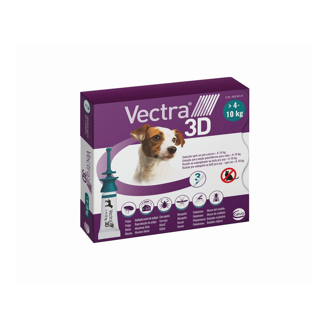 Pipetė šunims Ceva 3D S 4-10 kg 3 vnt.