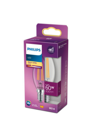 LED lemputė (žvakė) Philips Equivalent E14 60 W Balta E (2700 K)