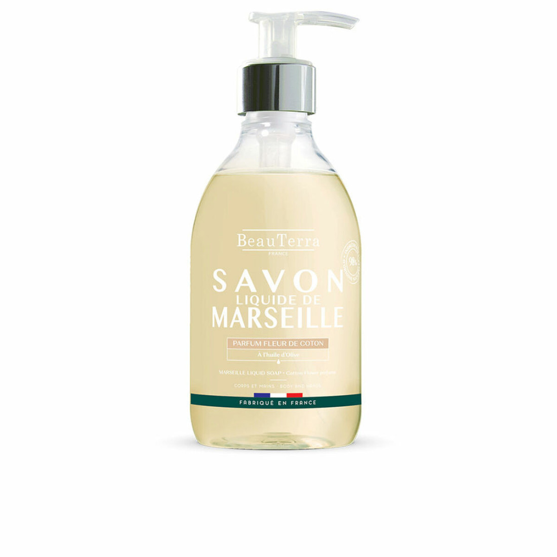 Skystas muilas Beauterra Savon de Marseille Medvilninė gėlė 300 ml