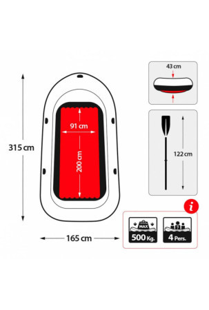 Pripučiama valtis Intex Excursion 4 Mėlyna Balta 315 x 43 x 165 cm