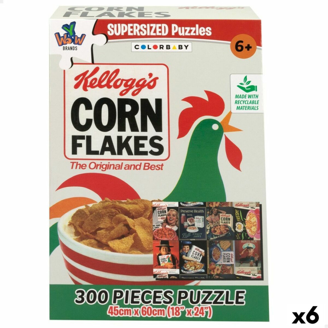 Dėlionė Kellogg's Corn Flakes 300 Dalys 45 x 60 cm (6 vnt.)