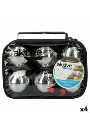 „Boules“ rinkinys Aktive 6 Kamuoliai Metalinis Chromuotas plienas (4 vnt.)