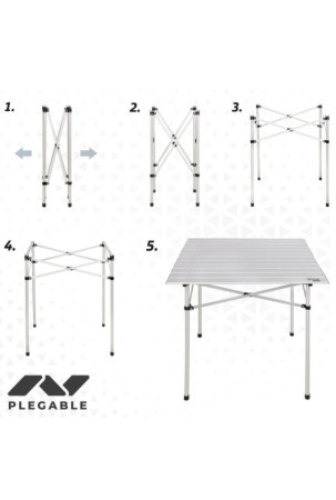 Sulankstomas stalas Aktive Sidabras Aliuminis 70 x 70 x 70 cm (4 vnt.)