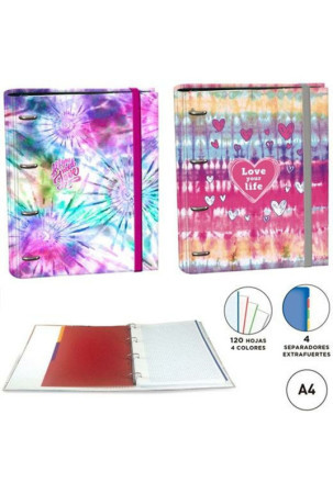 Žiedinis segtuvas SENFORT Tie Dye 120 Paklodės Spalvotas A4