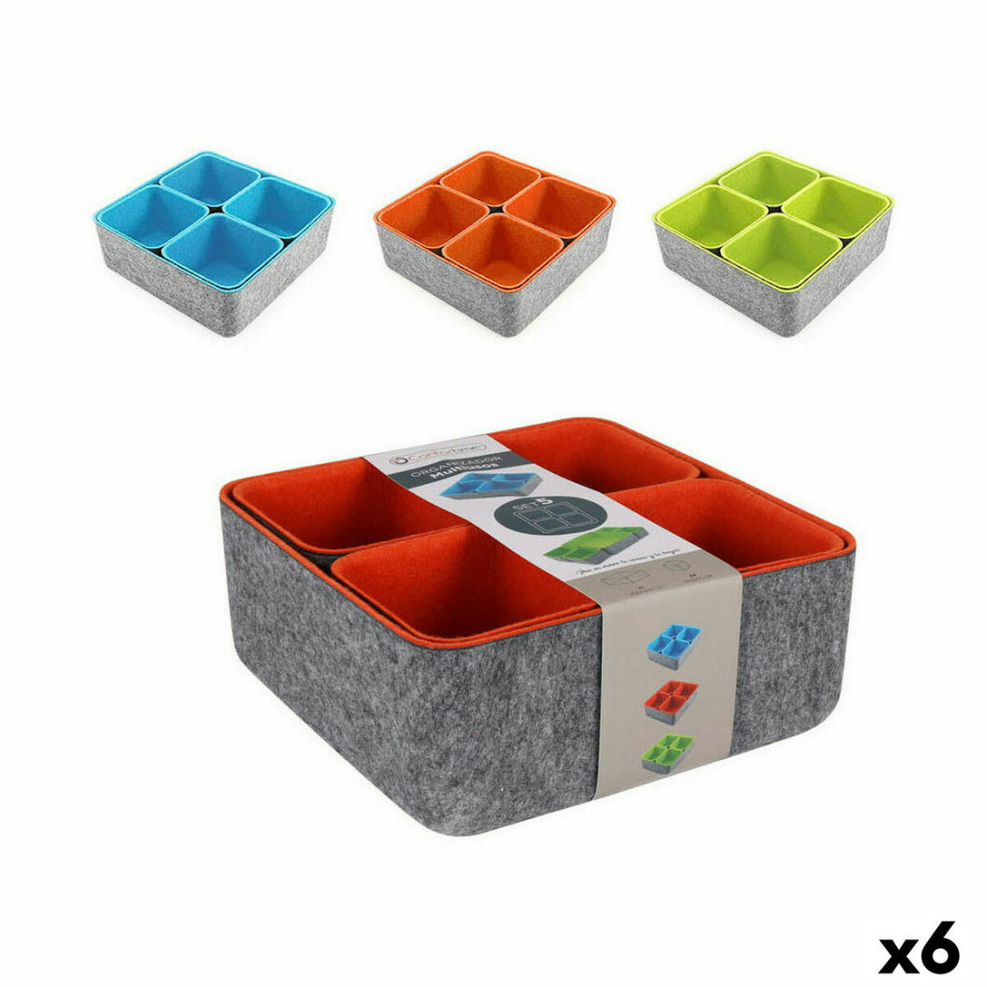 Organizatoriai Confortime Fetras 25,2 x 25 x 10 cm (6 vnt.)