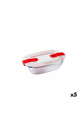 Hermetiška priešpiečių dėžutė Pyrex Cook & Heat Stačiakampis 400 ml 17 x 10 x 5 cm Skaidrus stiklas (5 vnt.)