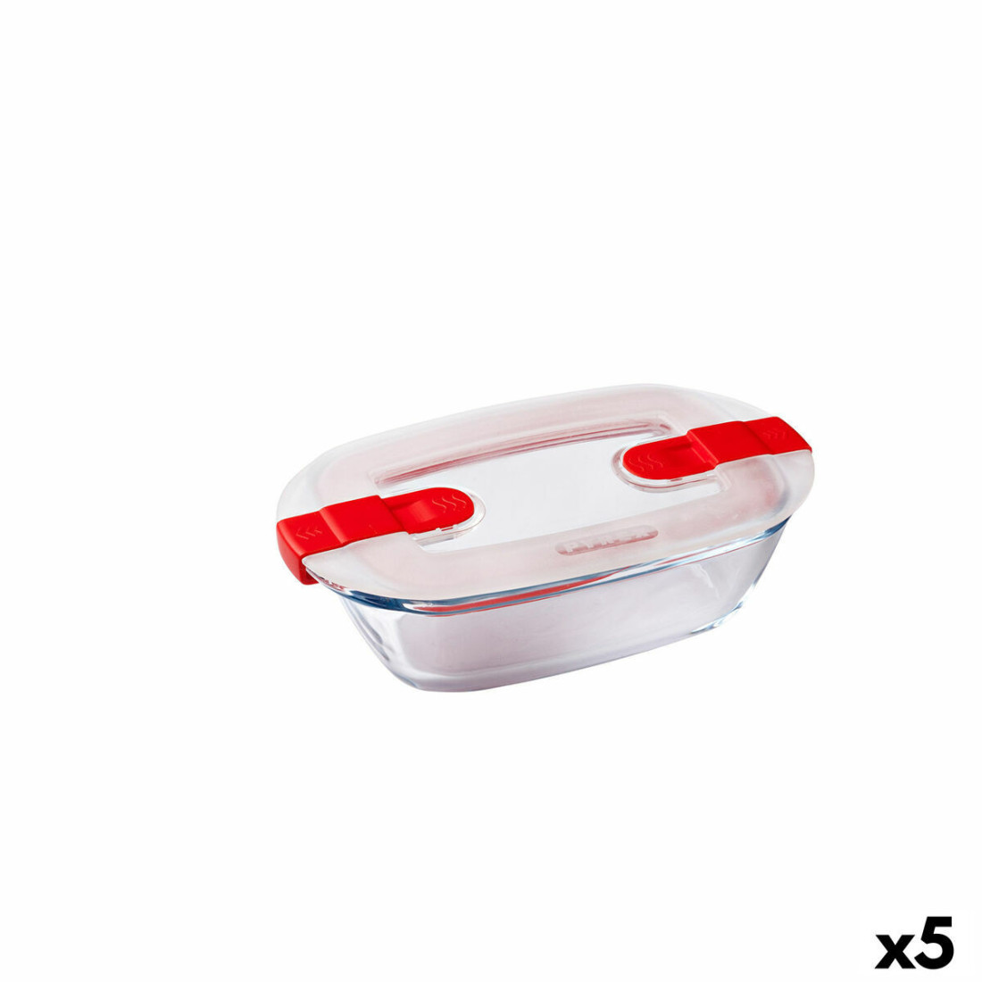 Hermetiška priešpiečių dėžutė Pyrex Cook & Heat Stačiakampis 400 ml 17 x 10 x 5 cm Skaidrus stiklas (5 vnt.)