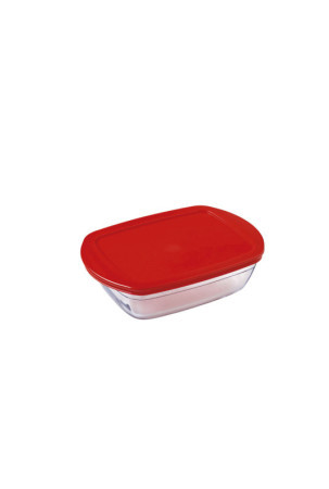 Stačiakampė priešpiečių dėžutė su dangteliu Ô Cuisine Cook & Store Raudona 1,1 L 23 x 15 x 6,5 cm Silikoninis stiklas (6 vnt.)