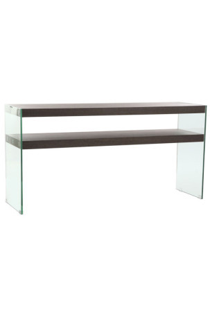 Console DKD Home Decor Ruda Skaidrus Stiklas Graikinis riešutas Medžio MDF 160 x 45 x 80 cm