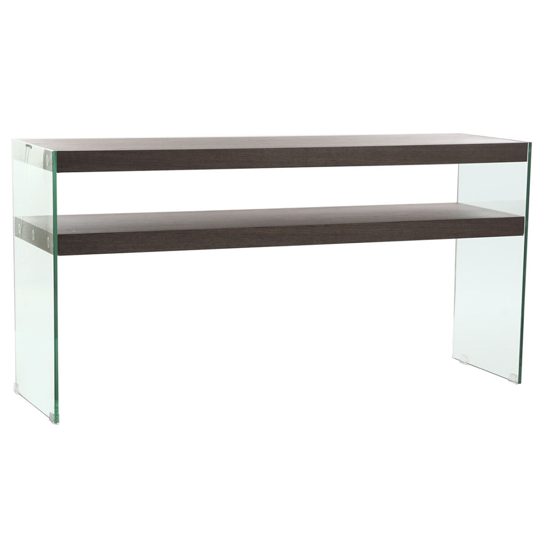 Console DKD Home Decor Ruda Skaidrus Stiklas Graikinis riešutas Medžio MDF 160 x 45 x 80 cm