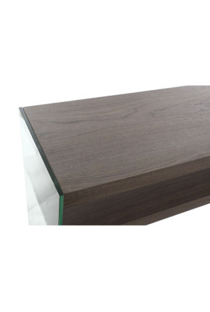 Console DKD Home Decor Ruda Skaidrus Stiklas Graikinis riešutas Medžio MDF 160 x 45 x 80 cm