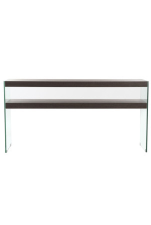 Console DKD Home Decor Ruda Skaidrus Stiklas Graikinis riešutas Medžio MDF 160 x 45 x 80 cm