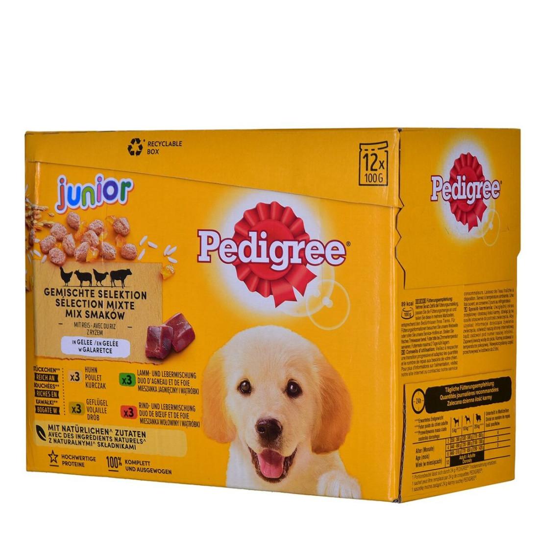 Šlapias maistas Pedigree unior Selection Višta Veršiena Avis Paukščiai 100 g 12 x 100 g