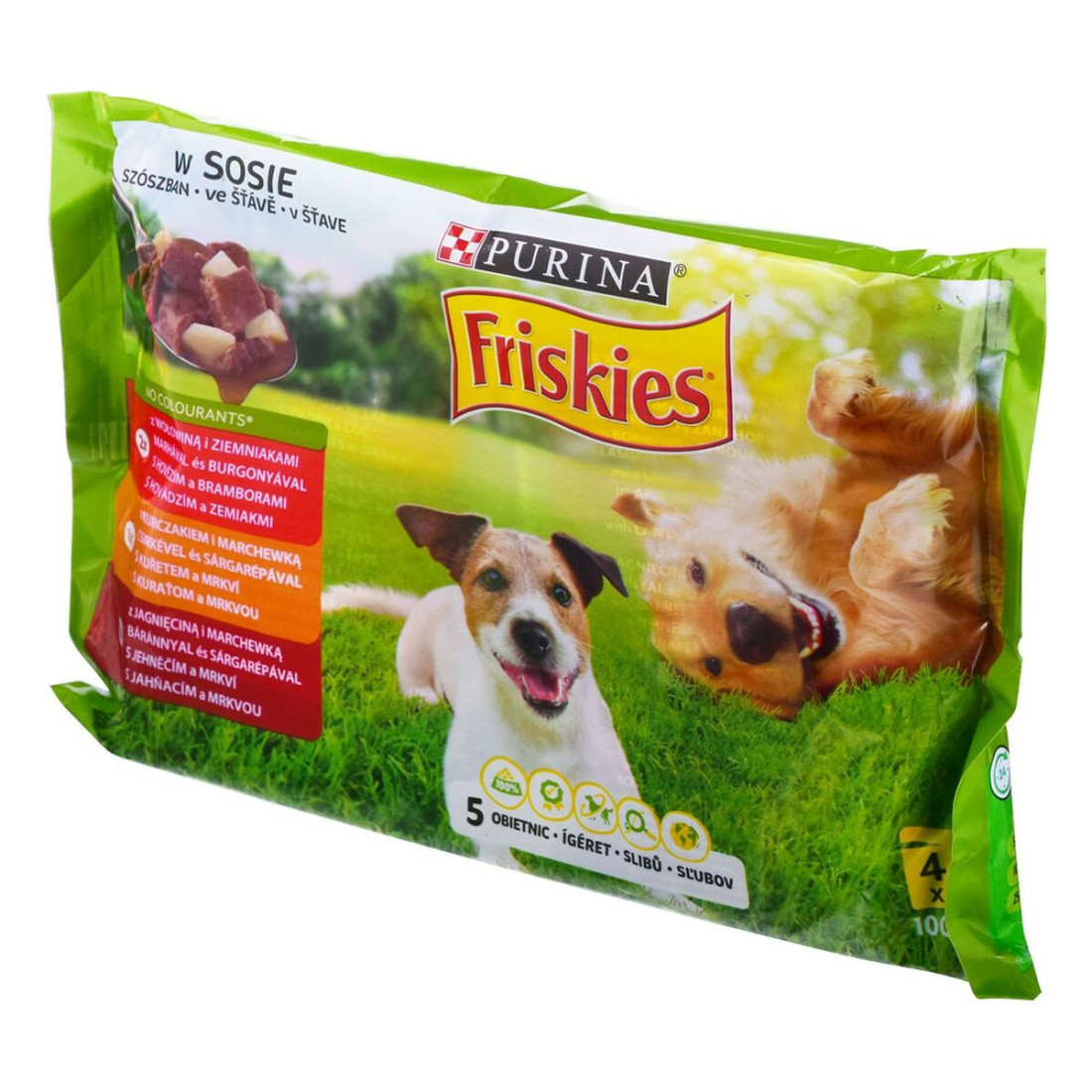 Šlapias maistas Purina Friskies Višta Veršiena Avis Bulvės Morka 4 x 100 g