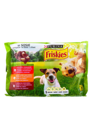 Šlapias maistas Purina Friskies Višta Veršiena Avis Bulvės Morka 4 x 100 g