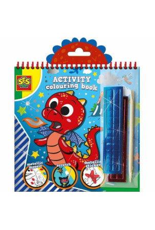 Piešiniai piešimui SES Creative Activity Colouring Book 3 viename Užrašų knygelė