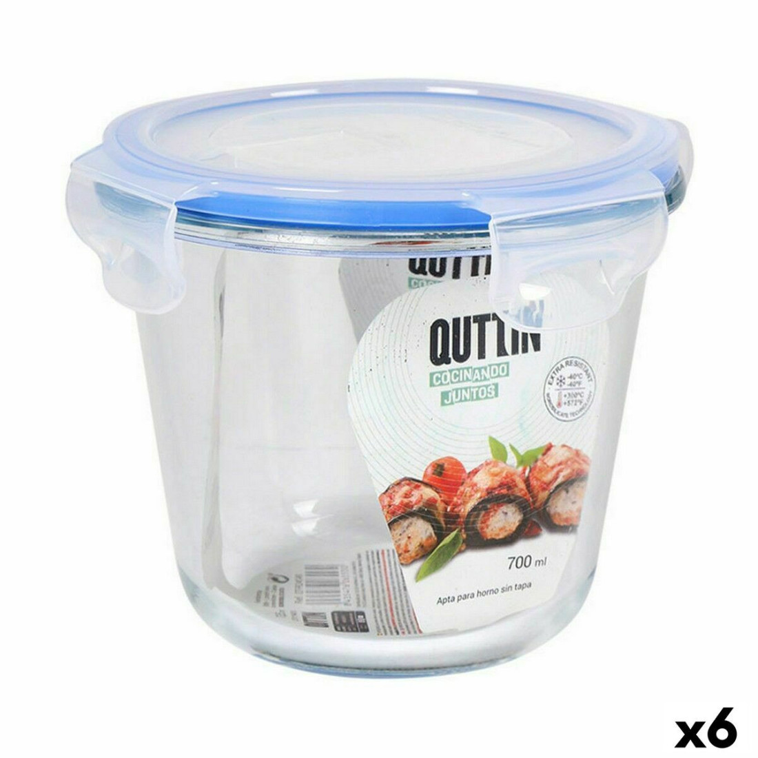 Hermetiška priešpiečių dėžutė Quttin Apskritas 700 ml Ø 14 x 11,5 cm (6 vnt.)