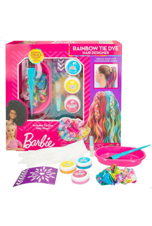 Plakų stiliavimo rinkinys Barbie Rainbow Tie 15,5 x 10,5 x 2,5 cm Plaukai su akcentais Spalvotas