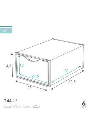 Stackable shoe box Max Home Balta 6 vnt. polipropileno ABS 23 x 14,5 x 33,5 cm