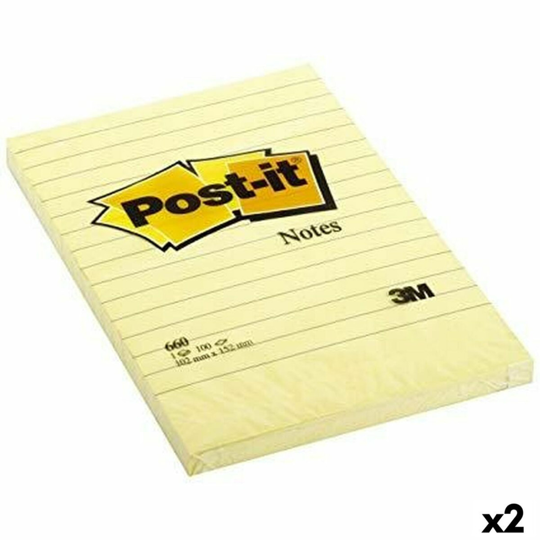 Lipnūs lapeliai Post-it XL 15,2 x 10,2 cm Geltona (2 vnt.)