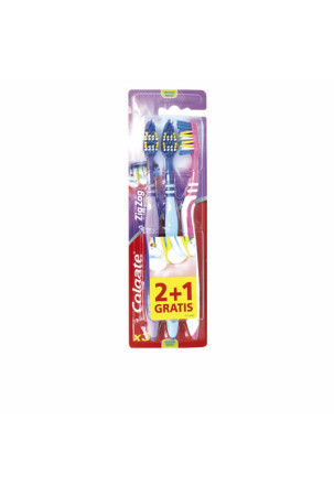 Dantų šepetėlis Colgate Zig Zag Vidutinis 3 Dalys