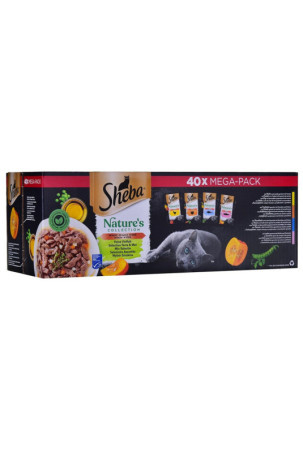 Kačių maistas Sheba Nature's Collection Mix Višta Lašišos raudonumo spalva Tunas Turkija 40 x 85 g