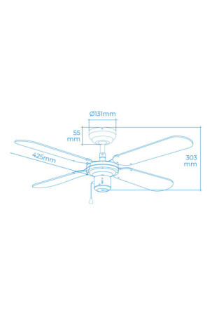 Lubinis ventiliatorius EDM 33802 Báltico Balta 50 W ø 102 cm