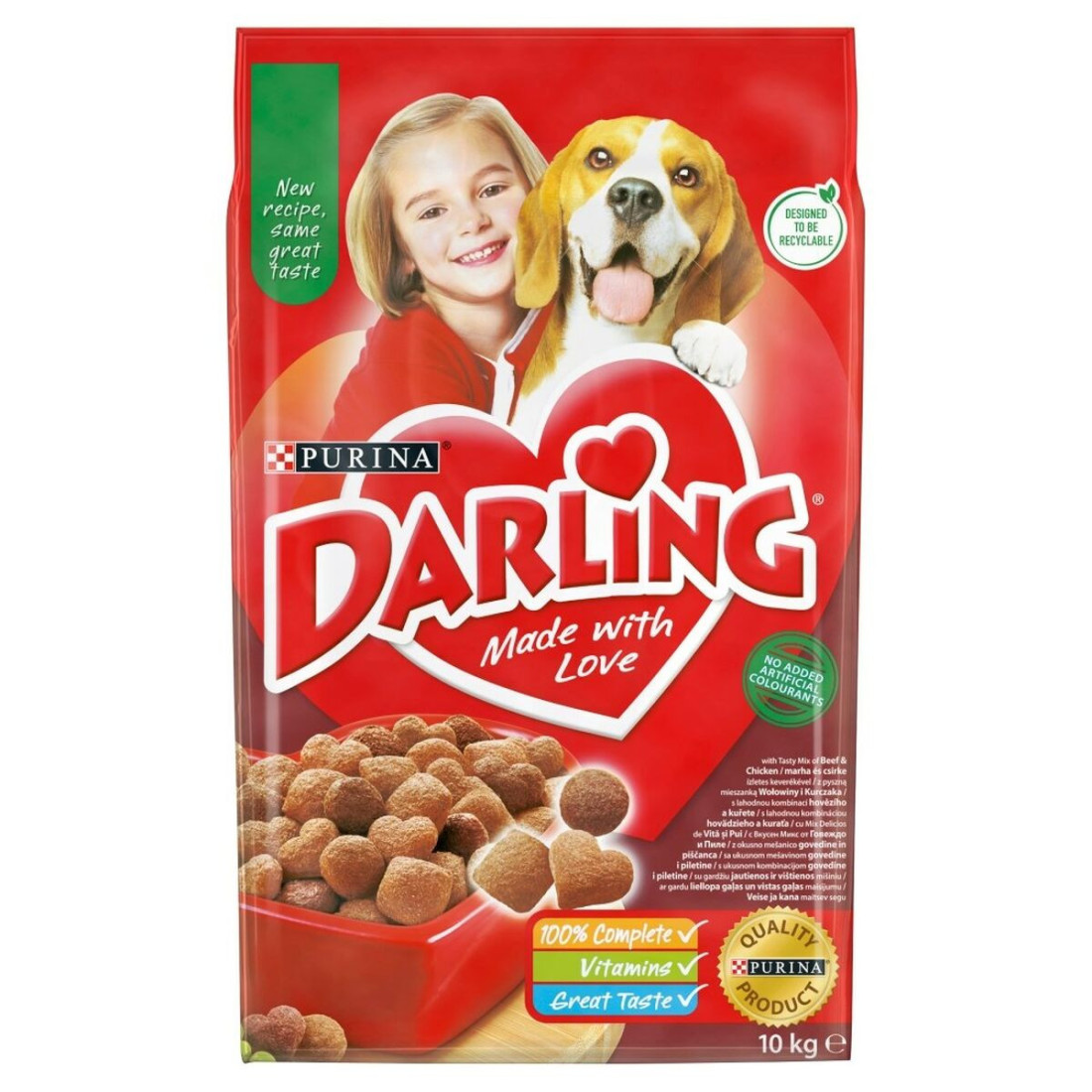 Pašarai Purina Darling Suaugęs Višta Veršiena 10 kg