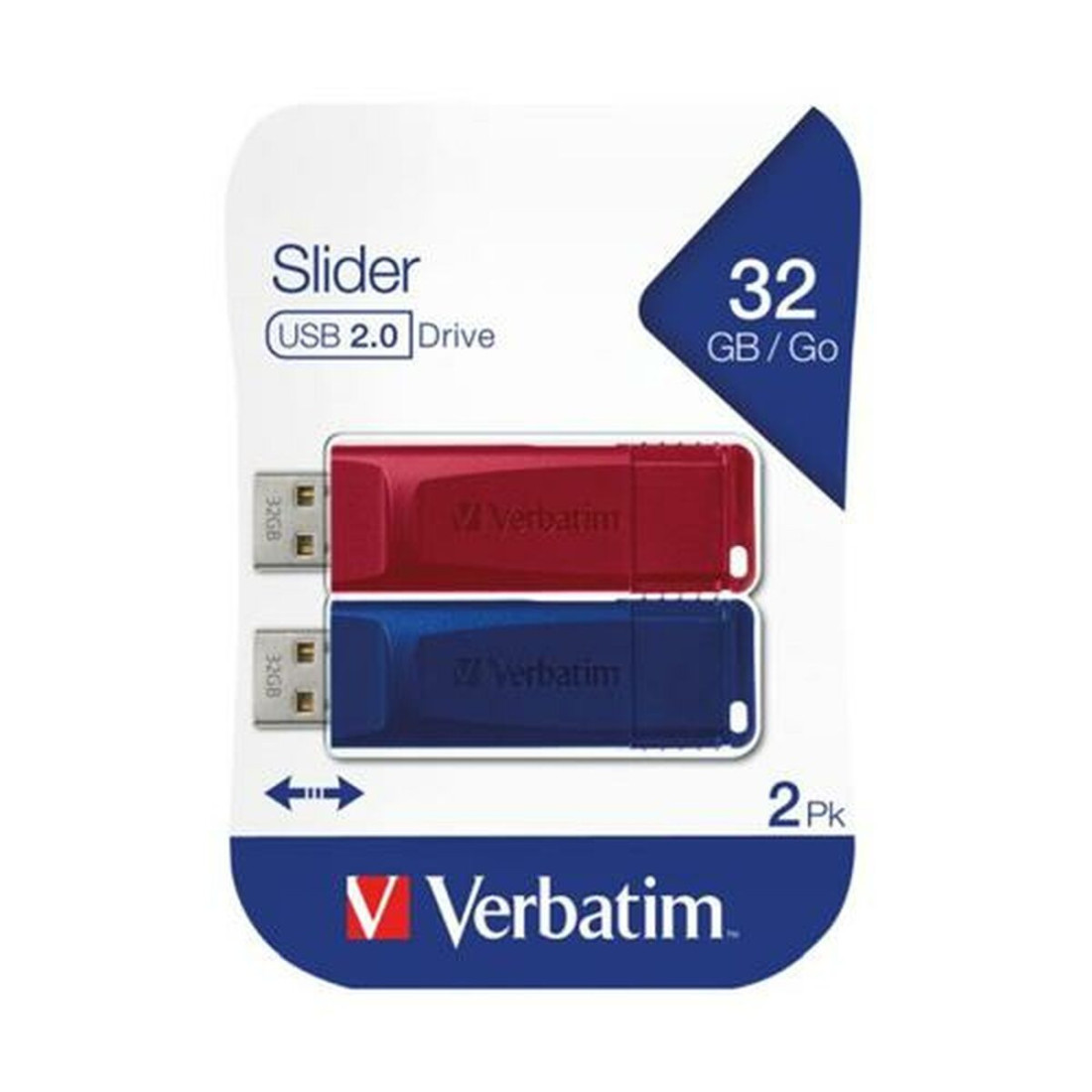 Atmintukas Verbatim Slider 2 Dalys Spalvotas 32 GB