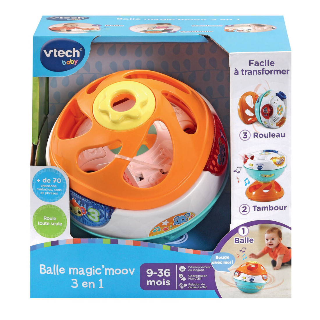 Interaktyvus žaislas vaikui Vtech Baby Magic'Moov Ball 3 in 1