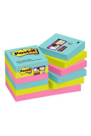 Lipnių lapukų rinkinys Post-it Super Sticky Spalvotas 12 Dalys 47,6 x 47,6 mm (2 vnt.)