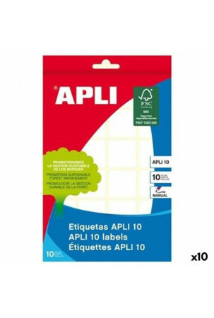 Etiketės Apli Balta 10 Paklodės 22 x 32 mm (10 vnt.)