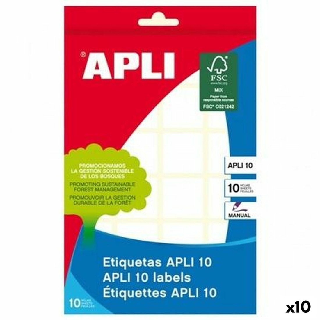 Etiketės Apli Balta 10 Paklodės 22 x 32 mm (10 vnt.)