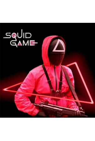 Kaukė Squid Game Triangle Soldier Kostiumų aksesuarai