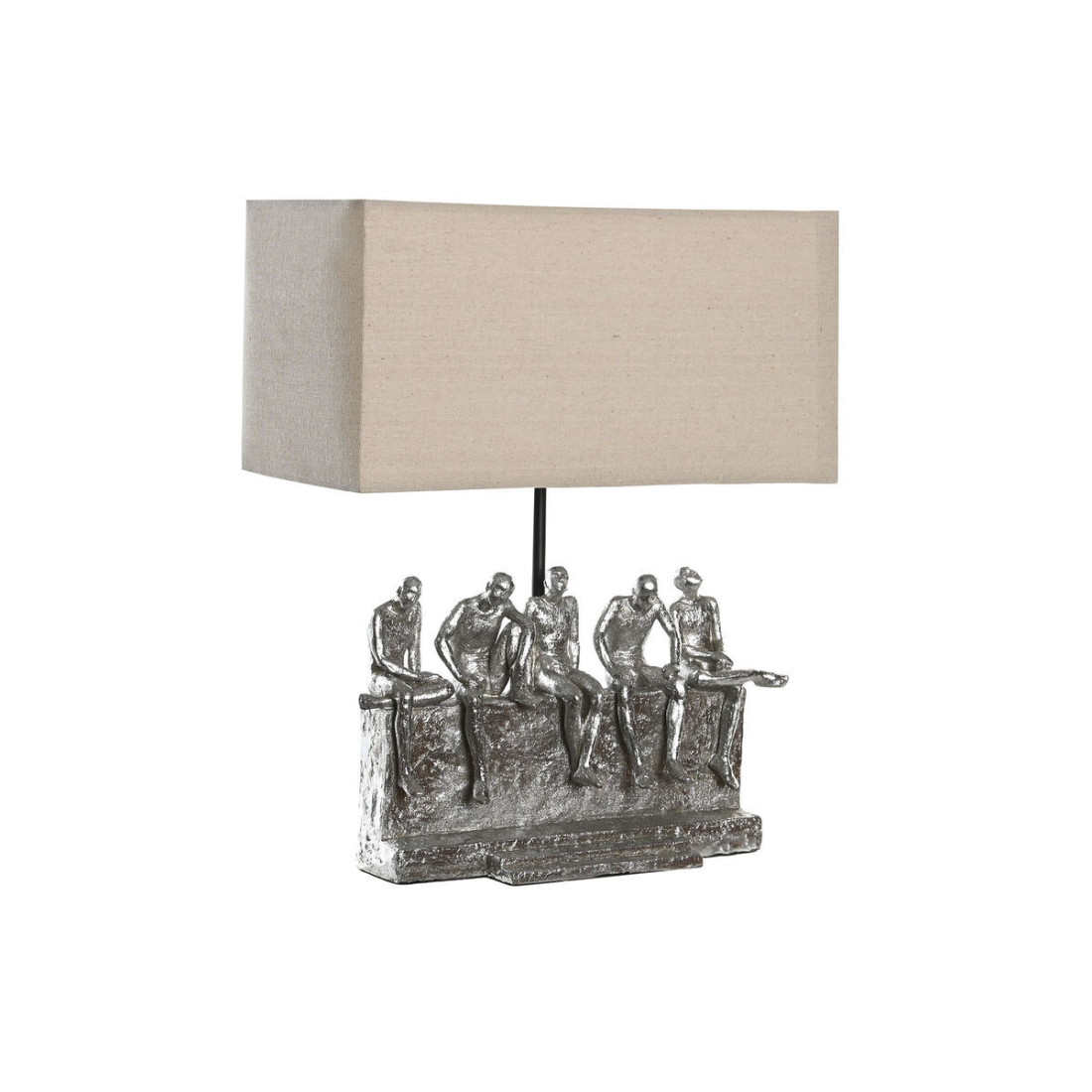 Stalinė lempa DKD Home Decor 36 x 21,5 x 43 cm Sidabras Rusvai gelsva Metalinis Derva 220 V 50 W