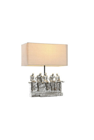 Stalinė lempa DKD Home Decor 36 x 21,5 x 43 cm Sidabras Rusvai gelsva Metalinis Derva 220 V 50 W