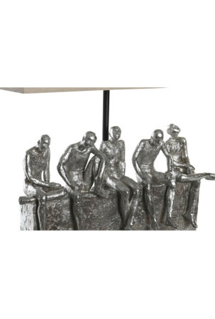 Stalinė lempa DKD Home Decor 36 x 21,5 x 43 cm Sidabras Rusvai gelsva Metalinis Derva 220 V 50 W