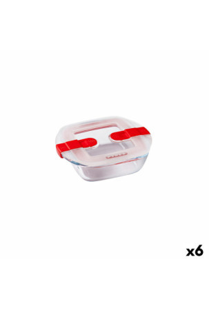 Hermetiška priešpiečių dėžutė Pyrex Cook & Heat 15 x 12 x 4 cm 350 ml Skaidrus stiklas (6 vnt.)