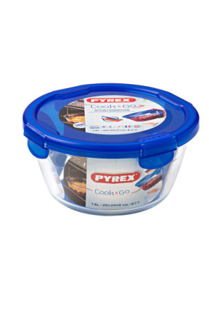 Hermetiška priešpiečių dėžutė Pyrex Cook&go 20 x 20 x 10,3 cm Mėlyna 1,6 L stiklas (6 vnt.)